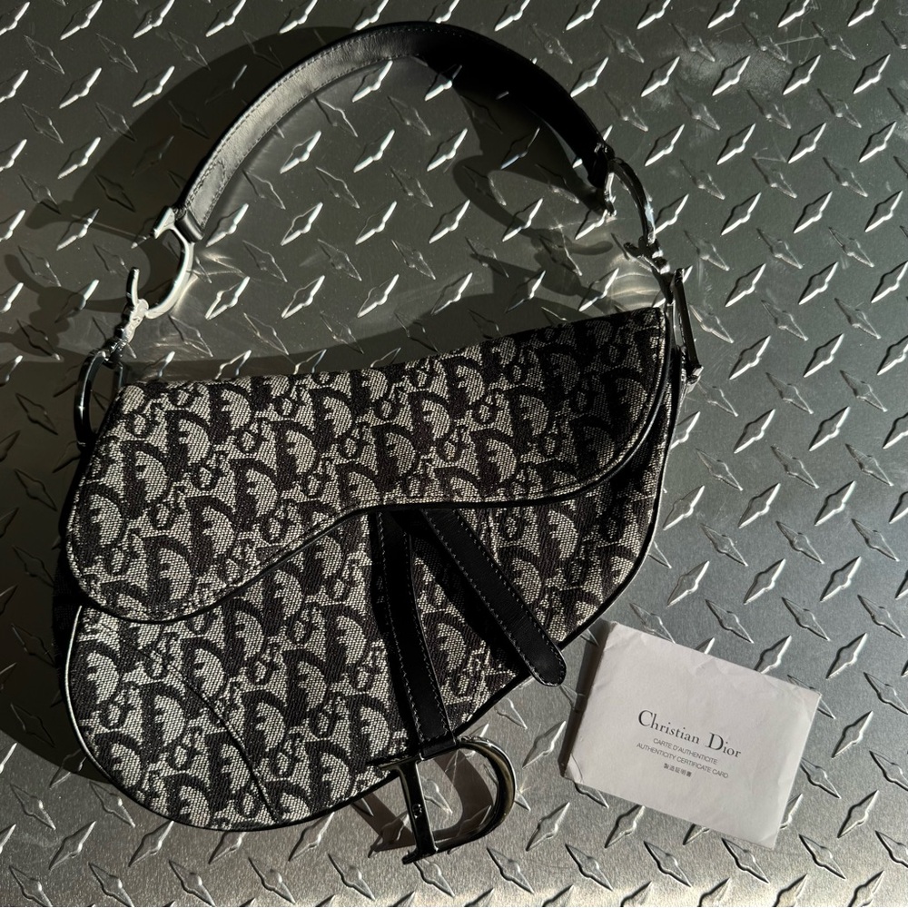 Dior Vintage Oblique Saddle Bag in Black - Picture 9 of 9